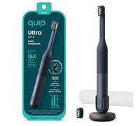 Quip Ultra Lite Brosse à dents électrique chronométrée avec étui - Tête de brosse remplaçable, poils souples, poignée en silicone et en plastique, autonomie de 30 jours - Brosse à dents de voyage