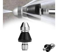 Quipflow Buse de Nettoyage d'Égout Haute Pression - 1 Jet Avant et 6 Jets Arrière, 6,35 mm avec Connecteur pour Débouchage de Tuyau