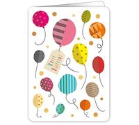 Quire Carte d'anniversaire colorée avec ballons « Happy Birthday »