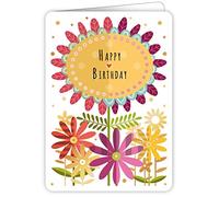 Quire Carte d'anniversaire colorée Motif fleurs