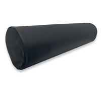 QUIRUMED Coussin à roulettes 55 x 15 cm en Similicuir avec Rembourrage en Mousse pour Yoga, Fitness, Massage Noir