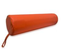 QUIRUMED Coussin à roulettes 55 x 15 cm Orange Cuir synthétique Housse Amovible Rembourrage Mousse Yoga Fitness Massage