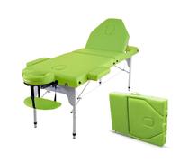 QUIRUMED Elite Table de Massage Pliante en Aluminium, 186 x 66 cm, Couleur Verte, Table de Massage, Similicuir, Rembourrage Haute densité, légère, Hauteur réglable