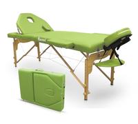 QUIRUMED Elite Table de Massage Pliante en Bois, Couleur Verte, 194 x 70 cm, Table de Massage, Similicuir, Portable, Dossier Rabattable, Tête Amovible, Trou Facial, Hauteur réglable, jusqu'à 150 kg