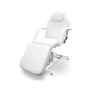 QUIRUMED Fauteuil hydraulique Pro, 3 Sections, Blanc, Structure métallique, Pivot 360°, Repose-Pieds réglable, Trou pour Le Visage, Accoudoirs Amovibles, jusqu'à 200 kg