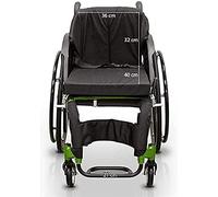 QUIRUMED Fauteuil roulant de sport, léger, ergonomique, aluminium émaillé, frein à main, dégagement rapide, ceinture de sécurité, 74 x 62 x 79 cm