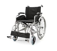 QUIRUMED Fauteuil Roulant en Aluminium, Pliable, Autopropulseur, Freins à Main, Accoudoir Rabattable, Repose-Pieds Rabattable, Largeur Assise 46 cm, pour Personnes âgées