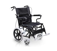 QUIRUMED Fauteuil roulant pliable pour le transfert, Repose-pieds rabattables, Ceinture de sécurité, Freins sur les poignées, Jusqu'à 120 kg