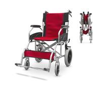 QUIRUMED Fauteuil roulant pliable pour transfert, Structure en aluminium, Ultra-léger, Freins d'accompagnement, Pliage Compact, Orthopédique