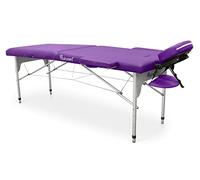 QUIRUMED Table de Massage Pliable en Aluminium Easy, Couleur Violet, 186 x 66 cm, Table de Massage, Similicuir léger, Portable, réglage en Hauteur télescopique jusqu'à 140 kg