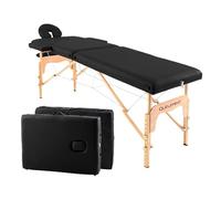 QUIRUMED Table de Massage Pliable en Bois Easy, Couleur Noire, 182 x 60 cm, Similicuir Portable, légère tête Amovible, Trou du Visage, Hauteur réglable jusqu'à 120 kg