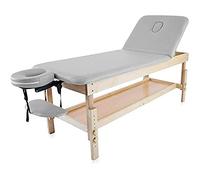 QUIRUMED Table Fixe en Bois avec Dossier Rabattable et Plateau argenté