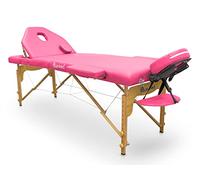 QUIRUMED Table Pliante en Bois Pro 194 x 70 cm avec Dossier Rabattable Rose