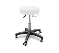 QUIRUMED Tabouret avec Base roulante et Support de Serviette Blanc