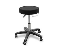 QUIRUMED Tabouret avec Base roulante et Support de Serviette Noir