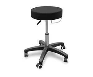 QUIRUMED Tabouret avec Base roulante et Support de Serviette Noir
