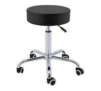 QUIRUMED Tabouret Base chromée 5 roulettes Noir