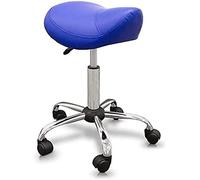 QUIRUMED Tabouret de Type Poney avec Base en Acier Bleu