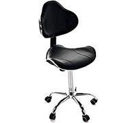 QUIRUMED Tabouret Ergonomique avec Levage à gaz, Base à 5 Roues, Couleur Noire, réglable en Hauteur, Structure en Acier chromé, Similicuir, esthétique, physiothérapie, centres médicaux, Bureau