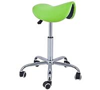 QUIRUMED Tabouret Poney 5 Roues Base chromée Vert Pistache
