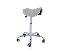 QUIRUMED Tabouret Pony 5 roulettes Base chromée Argent