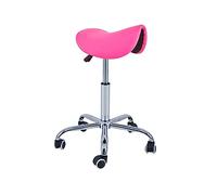 QUIRUMED Tabouret Pony 5 roulettes Base chromée Rose