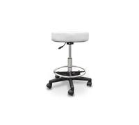 QUIRUMED Tabouret rembourré réglable, Repose-Pied réglable et Levage à gaz. Blanc