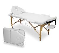 WELLCORE Table de Massage Pliable en Bois avec Dossier Rabattable, Plus, 185 x 65 cm, Similicuir Hauteur réglable, tête Amovible, Trou du Visage Blanc jusqu'à 225 kg