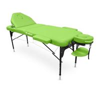 QUIRUMED WELLCORE Table de Massage Pliante, Vert Pistache, 185 x 65 cm, Dossier Inclinable, Structure en Aluminium, Hauteur Réglable, avec Appui-Tête et Sac de Transport