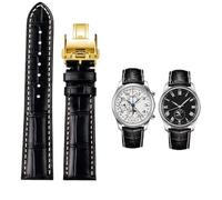 Quirxio Bracelet de montre de rechange en cuir de vachette avec boucle papillon pour Masters Collection L3 L4 L2.628/L2.673 19 mm, 20 mm, 21 mm, 19mm, Acétate, Pas de pierre précieuse