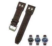 Quirxio Bracelet de montre en cuir véritable de 22 mm, 21 mm, 20 mm, convient pour IWC Big Pilot Strap Pilot's Watch Band Bracelets Accessoires Hommes outils, 22mm, Acétate, Pas de pierre précieuse