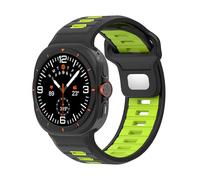 Quirxio Bracelet de sport en silicone bicolore pour Galaxy Watch Ultra 47 mm avec boucle souple pour Galaxy 7 Ultra - Noir vert