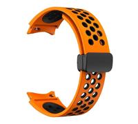 Quirxio Bracelet en silicone 20 mm pour Samsung Galaxy Watch 6 Classic 43 47 mm 5Pro 45 mm Respirez sans lacunes Montre à boucle magnétique 7 6 5 4 40 mm 44 mm(Silver Yellow,Watch 5 Pro)