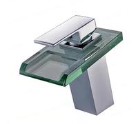 Quirxio Robinet cascade LED sensible à la température, changement de couleur, robinet de lavabo à levier unique (gris)