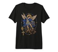 QUIS UT Deus Archange Saint Michel Archange T-Shirt Haut de Gamme