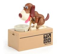 Quisiete Tirelire en forme de chien idéale pour les enfants qui encourage l'économie avec un exercice mécanique intéressant