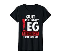 Quit Pulling My Leg Funny Leg Arm Amputee Handicap Humour Pun T-Shirt Graphique avec Valeur, Femme, Noir, XL