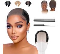 Quiteacross Wig Grip Cap, Wig Grip Band Wig Caps for Women, Adjustable Transparent Lace Front for Keeping Wigs in Place, Non-slip Glueless Wigs Gripper with Elastic Headband(Noir)