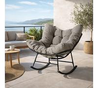 Quito fauteuil à bascule d'intérieur et d'extérieur gris