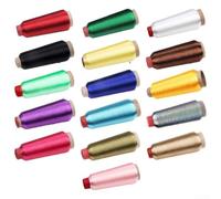 QuivyLivy Bobine de fil à broder pour point de croix, couture et matelassage, noyau en polyester solide de 3600 m avec faible risque de casse, plusieurs couleurs disponibles pour badge (grand rouge)