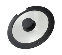 QuivyLivy Couvercle de casserole en silicone résistant à la chaleur, centre en verre trempé, trous de libération de vapeur, s'adapte à plusieurs tailles de casseroles 18 cm, 20 cm, 26 cm, poignée