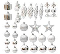 QuivyLivy Décorations de Noël en plastique pour sapin - Ensemble de décorations de fête de vacances, boules de Noël pour cérémonie de mariage et fête prénuptiale (C)
