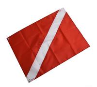 QuivyLivy Drapeau de plongée sous-marine, bouée de marquage avec tuba, signal de plongeur, bannière de sécurité pour bateau, panneau sous-marin, drapeau marin en polyester, rouge et blanc (60 x 70 cm)
