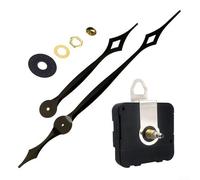 QuivyLivy Ensemble de mouvement d'horloge à quartz, mécanisme à couple élevé, aiguilles longues pour grandes horloges murales, kit d'outils de réparation pour la maison ou le bureau Noir 23 mm