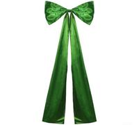 QuivyLivy Grand nœud de sapin de Noël rouge en satin avec bord métallique pour arbre, couronne ou guirlande - Rouge (1)