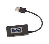 QuivyLivy KCX-017 Testeur de courant de tension USB, compteur LCD numérique pour analyse de chargeur, entrée 3-7 V, charge 50 mA-3,5 A, compteur de capacité mAh, portable (noir)