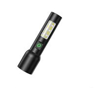 QuivyLivy Lampe torche rechargeable, lampe LED zoomable, alternative à la lanterne de camping, lampe de poche UK, équipement de randonnée, lumière de signalisation, USB C (noir)