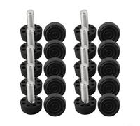 QuivyLivy Lot de 10 extensions de pieds de meubles | Pieds réglables en hauteur pour chaises et tables | Niveleurs à vis noires avec filetage M6/M8/M10 | Patins de pieds réduisant le bruit (M8 x 24 x