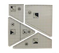 QuivyLivy Lot de 4 règles de couettes en acrylique pour patchwork, mesure et découpe avec design antidérapant pour des formes carrées précises