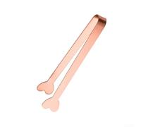 QuivyLivy Pince en forme de cœur, pince alimentaire en acier inoxydable, pince à glaçons, ustensiles de service de fête, pince à dessert, pince à sucre de cuisine, pince à buffet de mariage, (or rose)